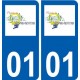 01 Jassans-Riottier logo ville autocollant plaque sticker