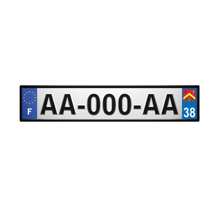 38 Les Abrets blason Isère Auvergne-Rhône-Alpes plaque immatriculation auto ville sticker logo725