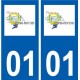 01 Jassans-Riottier logo ville autocollant plaque sticker