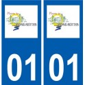 01 Jassans-Riottier logo ville autocollant plaque sticker