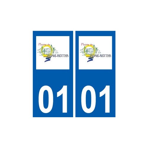 01 Jassans-Riottier logo ville autocollant plaque sticker
