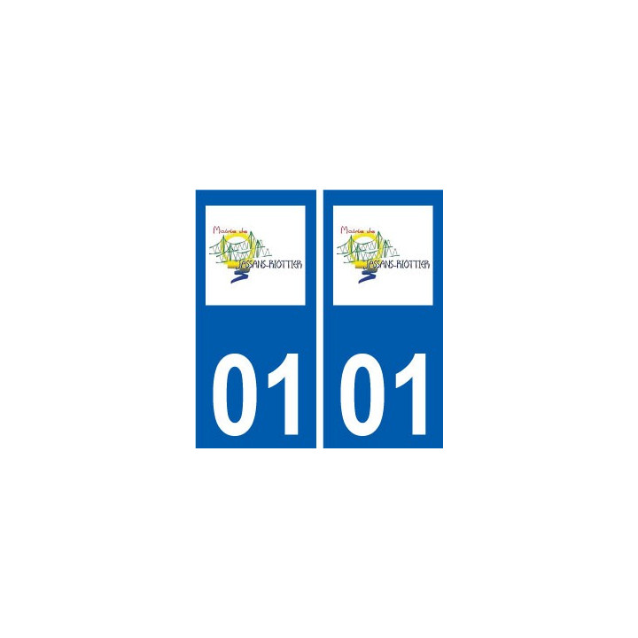01 Jassans-Riottier logo ville autocollant plaque sticker