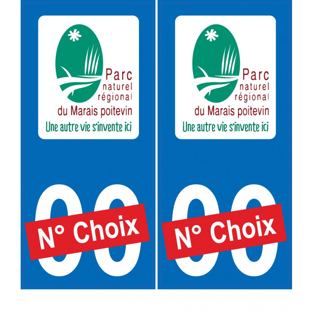 Logo parc naturel régional du marais poitevin numéro au choix autocollant plaque immatriculation auto ville sticker logo714