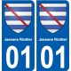 01 Jassans-Riottier ville autocollant plaque sticker