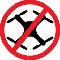 Interdiction pas de drône, interdiction de faire voler un drône autocollant sticker adhésif logo87