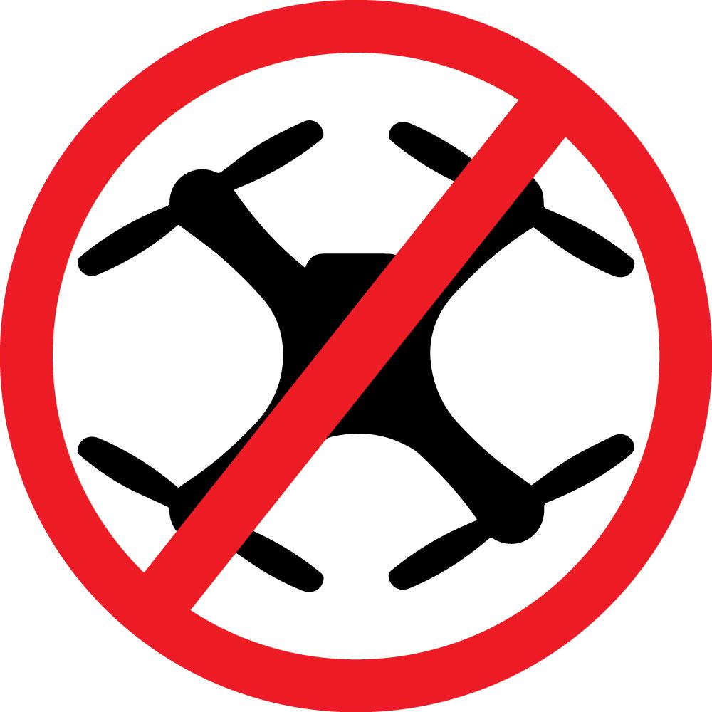 Interdiction pas de drône, interdiction de faire voler un drône autocollant sticker adhésif logo87