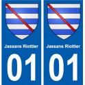 01 Jassans-Riottier ville autocollant plaque sticker