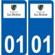 01 La Boisse logo ville autocollant plaque sticker