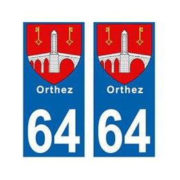64 Bearn autocollant plaque