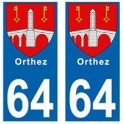 64 Orthez sticker plate