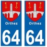64 Bearn autocollant plaque