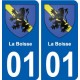 01 La Boisse ville autocollant plaque sticker