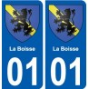 01 La Boisse ville autocollant plaque sticker