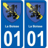 01 La Boisse ville autocollant plaque sticker