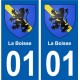 01 La Boisse ville autocollant plaque sticker