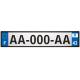 Lot de 4 autocollants bleu 43 HAUTE LOIRE Auvergne-Rhône-Alpes - F Europe nouvelles régions plaque immatriculation voiture