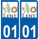 01 Lent logo ville autocollant plaque sticker