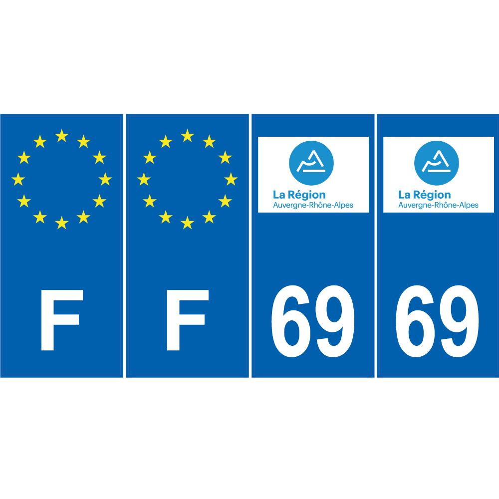 Autocollant Stickers plaque immatriculation Blanc véhicule auto F France  Europe