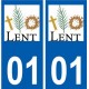 01 Lent logo ville autocollant plaque sticker