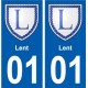 01 Lent ville autocollant plaque sticker
