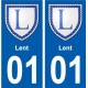 01 Lent ville autocollant plaque sticker