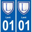 01 Lent ville autocollant plaque sticker