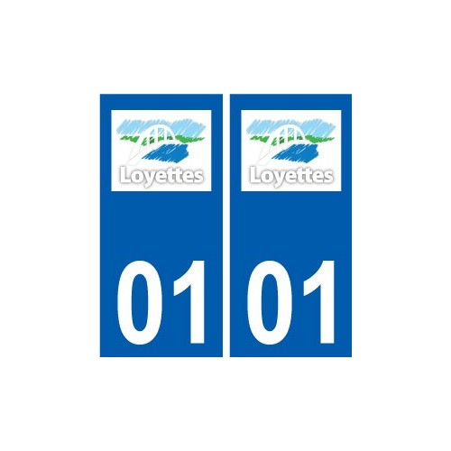 01 Loyettes logo ville autocollant plaque sticker