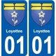 01 Loyettes ville autocollant plaque sticker