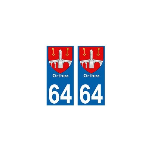 64 Bearn autocollant plaque
