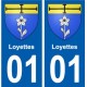 01 Loyettes ville autocollant plaque sticker