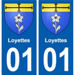 01 Loyettes ville autocollant plaque sticker