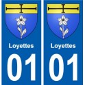 01 Loyettes ville autocollant plaque sticker
