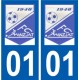 01 Manziat logo ville autocollant plaque sticker