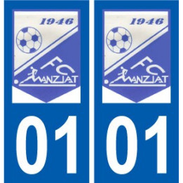 01 Manziat logo ville autocollant plaque sticker