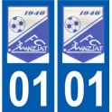 01 Manziat logo ville autocollant plaque sticker