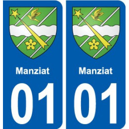 01 Manziat ville autocollant plaque sticker