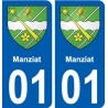 01 Manziat ville autocollant plaque sticker