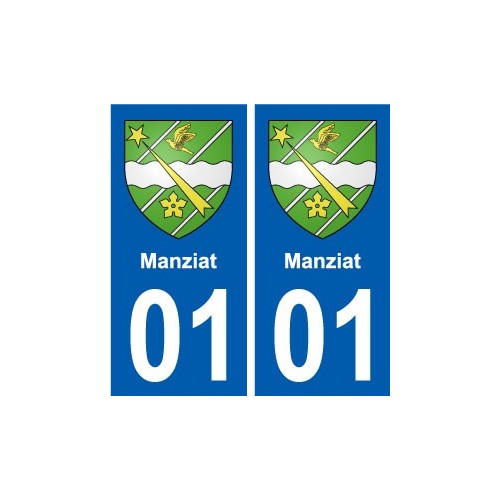 01 Manziat ville autocollant plaque sticker