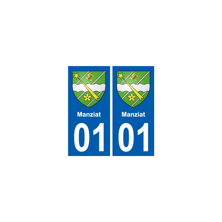 01 Manziat ville autocollant plaque sticker
