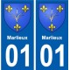 01 Marlieux  ville autocollant plaque sticker