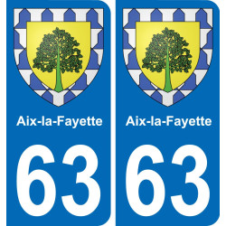 63 Aix-la-Fayette blason autocollant plaque stickers ville