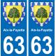 63 Aix-la-Fayette blason autocollant plaque stickers ville