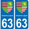 63 Anzat-le-Luguet blason autocollant plaque stickers ville