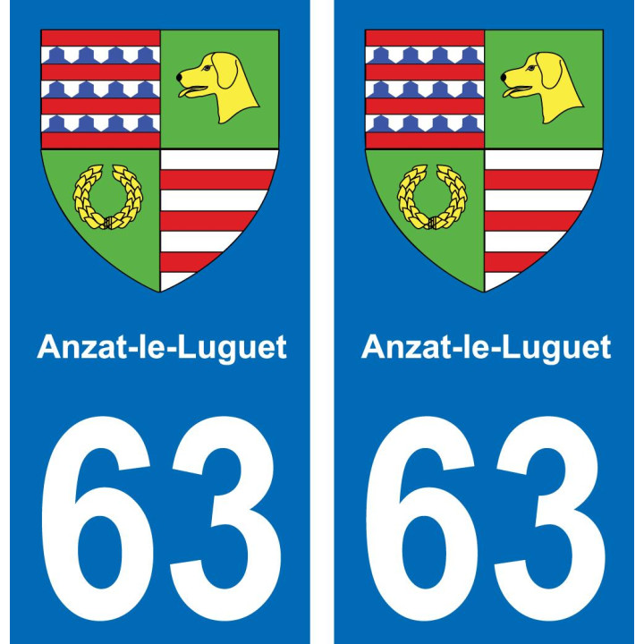 63 Anzat-le-Luguet coat of arms sticker plate stickers city