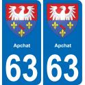 63 Apchat blason autocollant plaque stickers ville