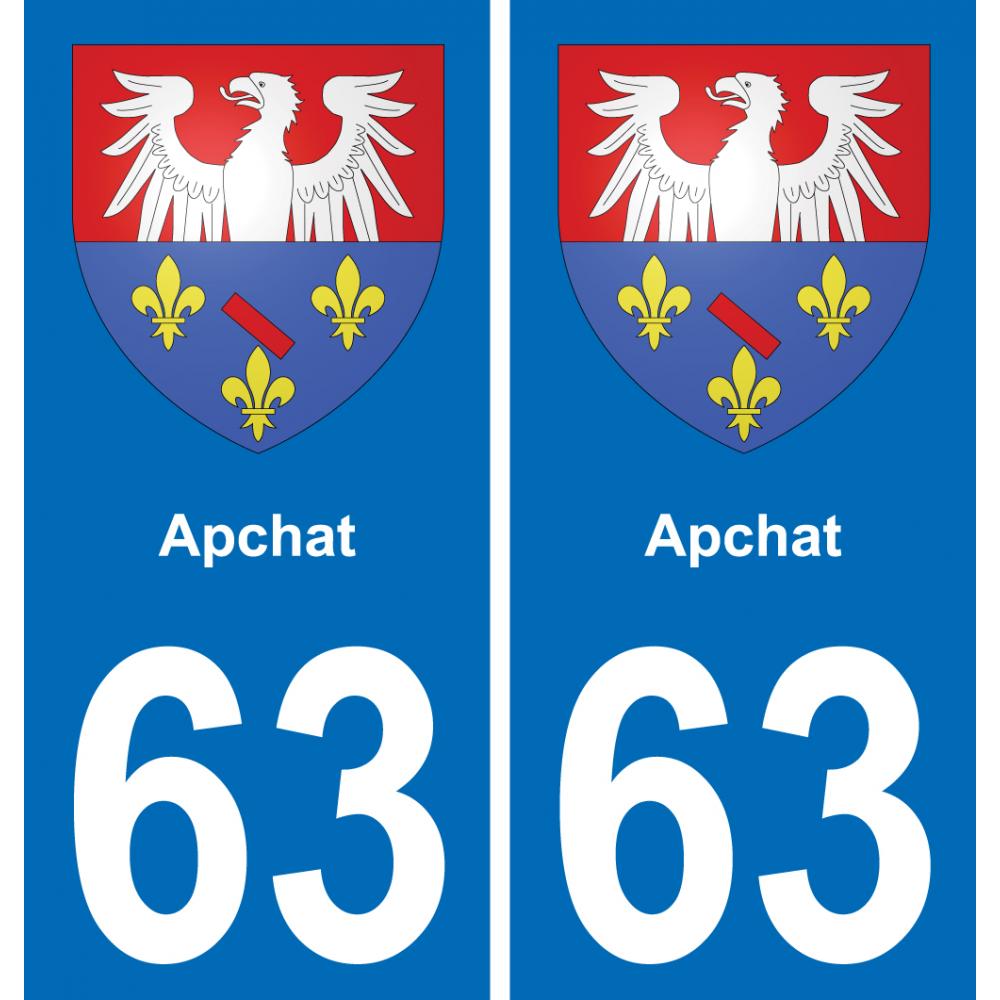 63 Apchat blason autocollant plaque stickers ville