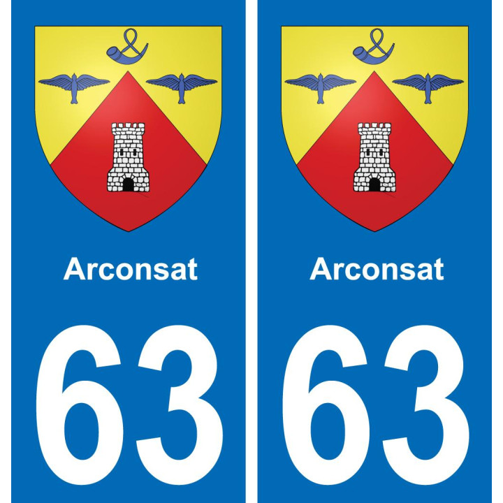 63 Arconsat wappen aufkleber typenschild aufkleber stadt