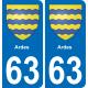 63 Ardes wappen aufkleber typenschild aufkleber stadt