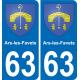 63 Ars-les-Favets coat of arms sticker plate stickers city