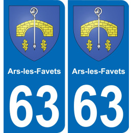 63 Ars-les-Favets coat of arms sticker plate stickers city